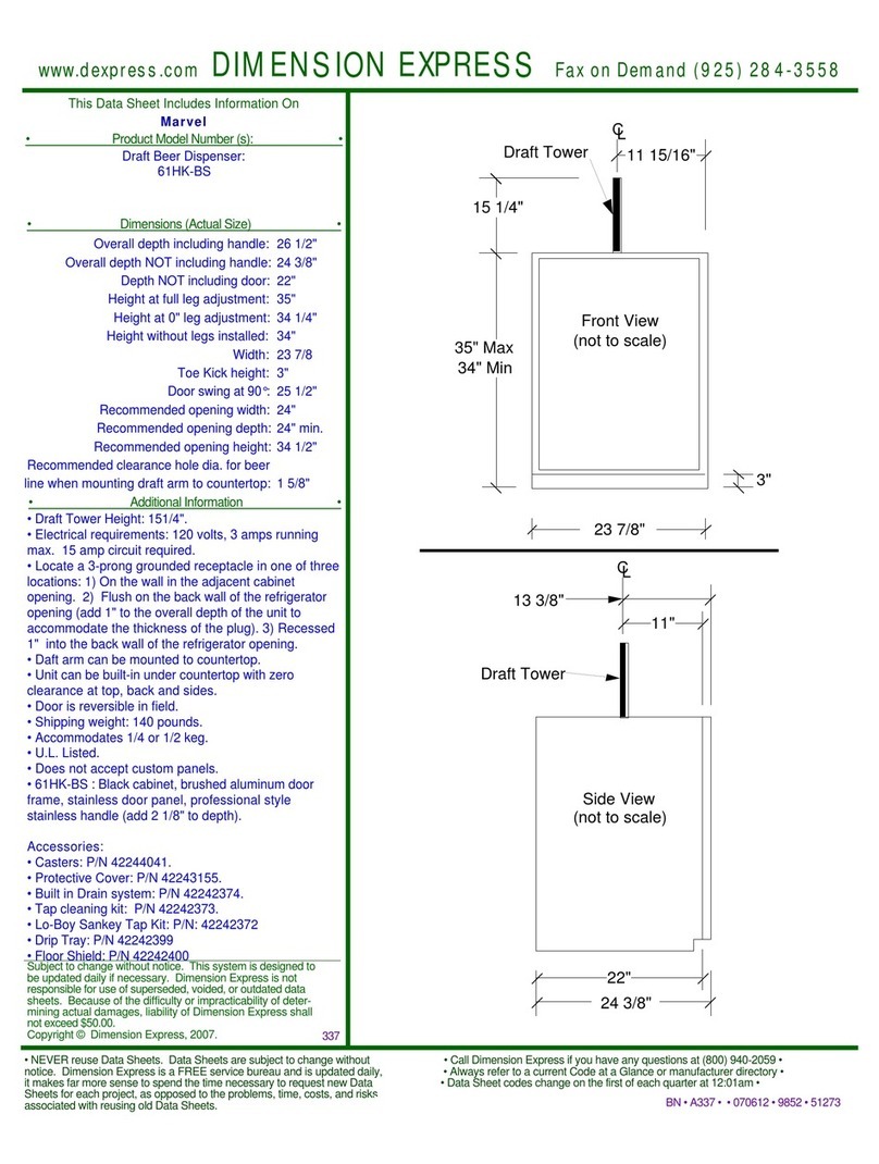 Marvel 61HK-BS Dimensions