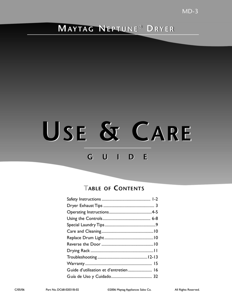 Maytag Neptune MDE9700AYM User manual