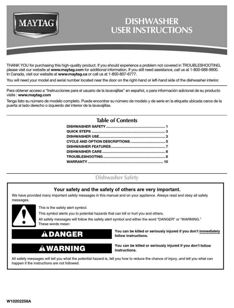 Maytag Jetclean II MDBH968AW User instructions