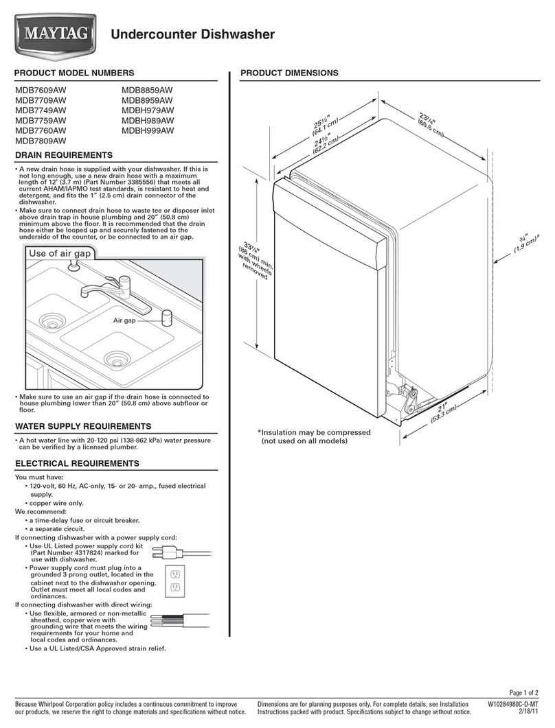 Maytag Jetclean Plus MDBH979AW User manual Maytag Jetclean Plus MDBH979AW User manual