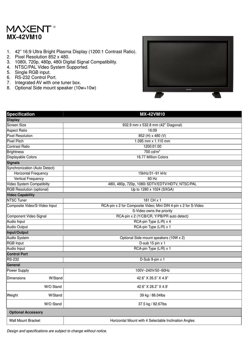 Maxent MX-42VM10 User manual
