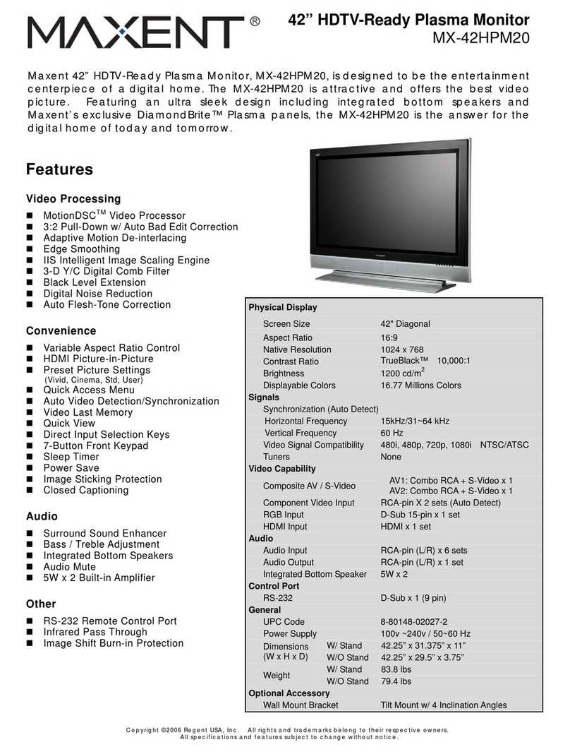 Maxent MX-42HPM20 User manual