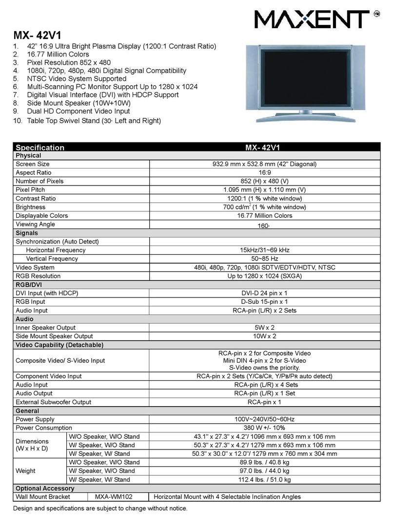 Maxent MX-42V1 User manual