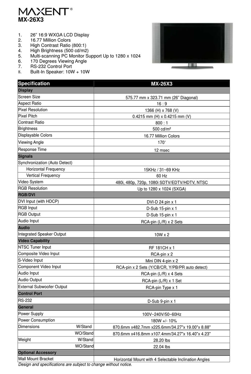 Maxent MX-26X3 User manual