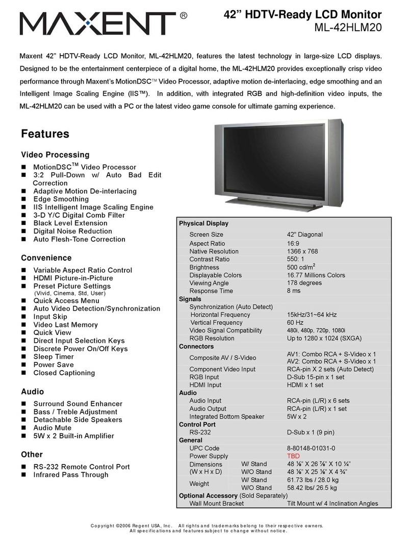 Maxent ML-42HLM20 User manual