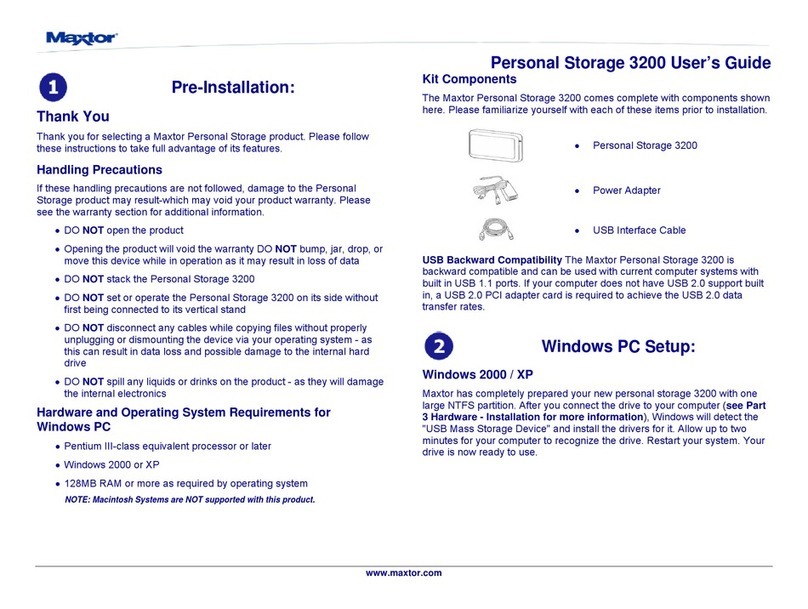 Maxtor Personal Storage 3200 user guide