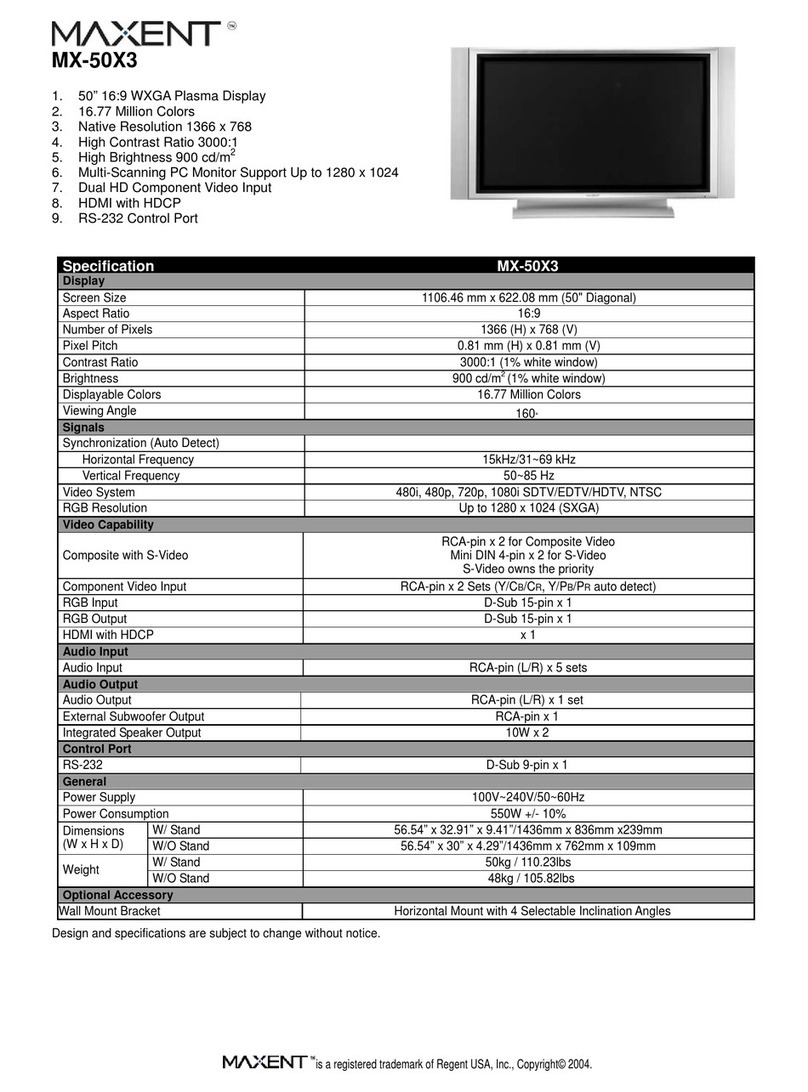Maxent MX-50X3 User manual