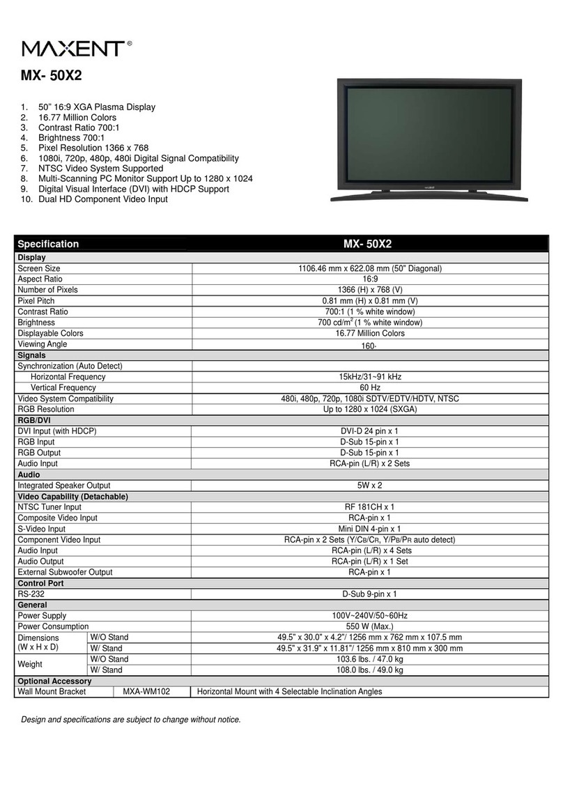 Maxent MX-50X2 User manual