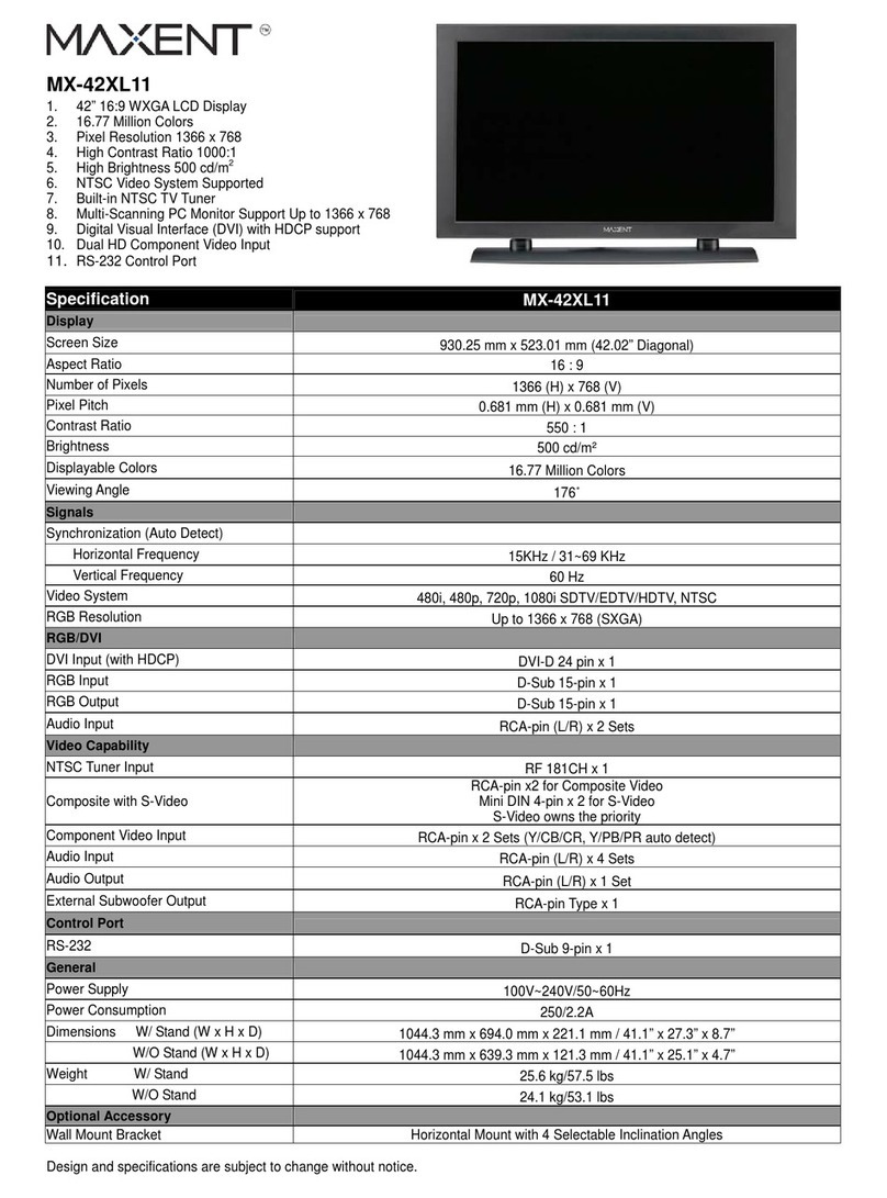 Maxent MX-42XL11 User manual