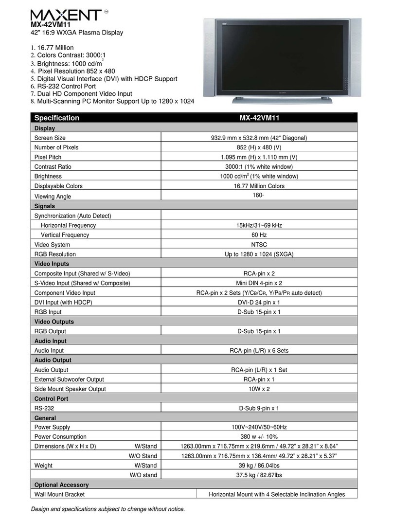 Maxent MX-42VM11 User manual