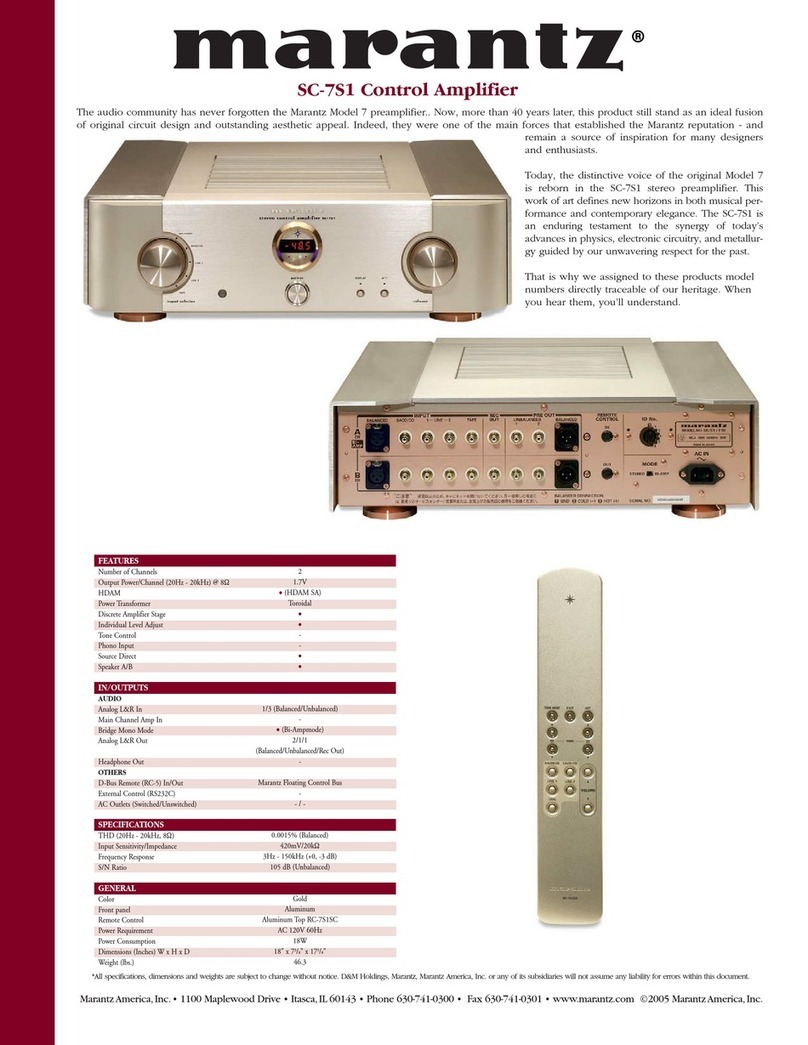 Marantz SC-7S1 Specification sheet