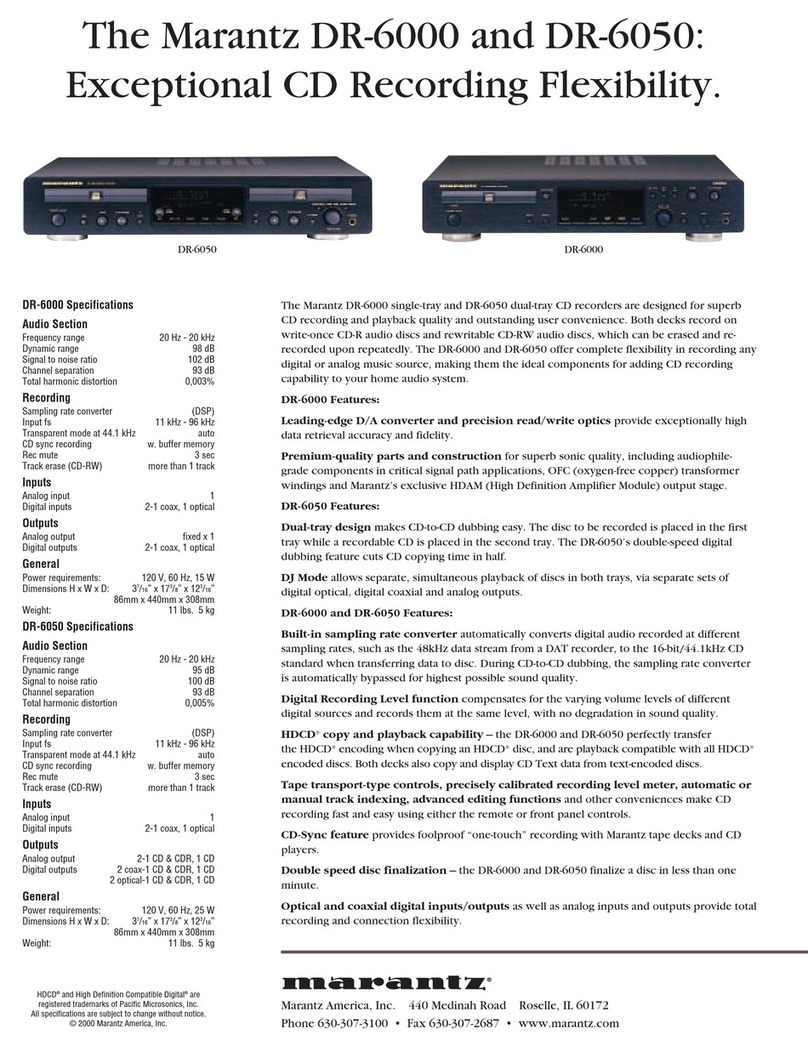Marantz DR6000 Specifications