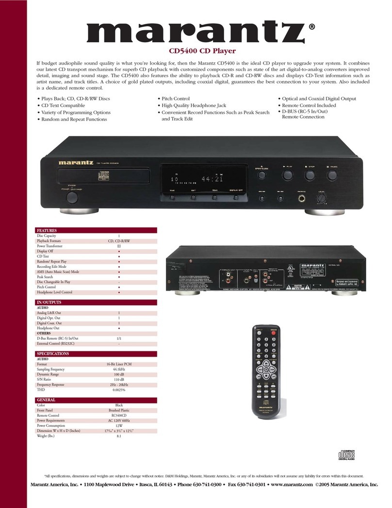 Marantz CD5400 User manual