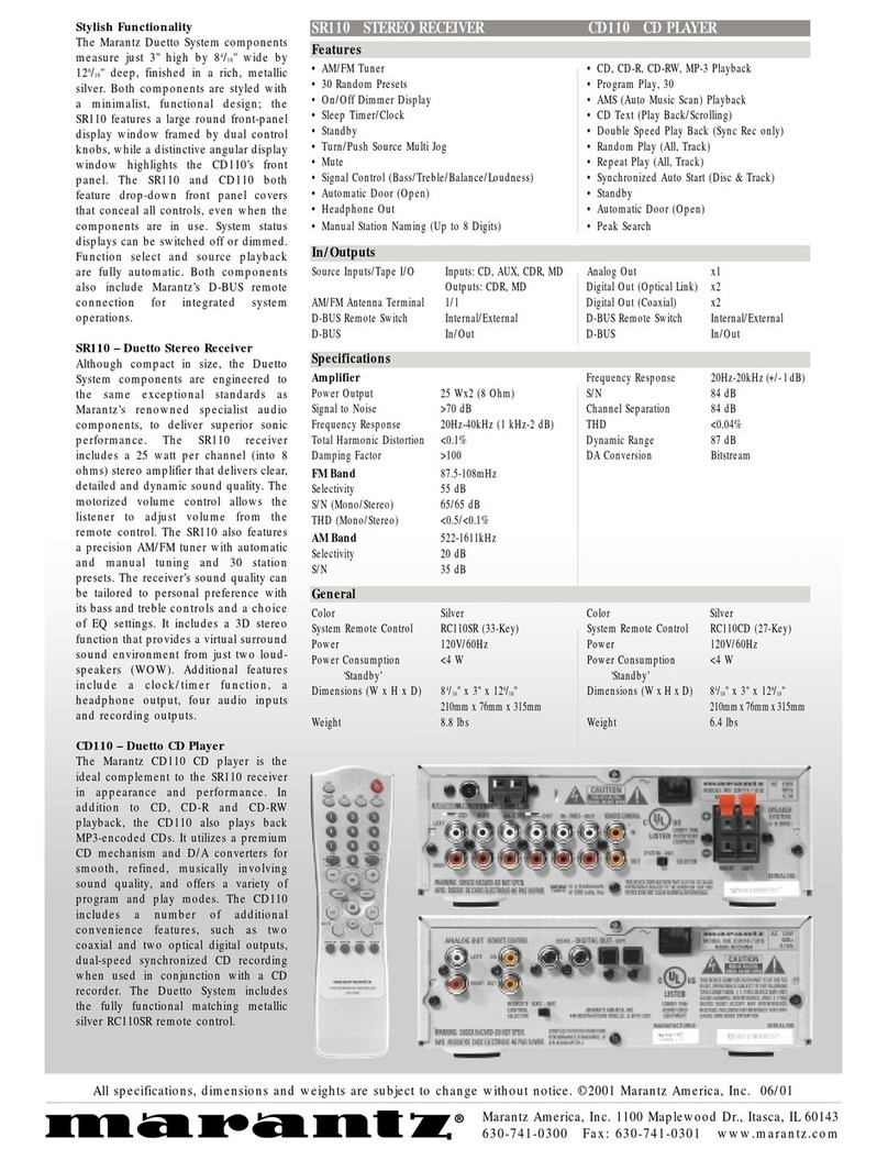 Marantz CR2020 User manual