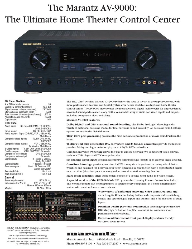 Marantz AV9000 Specifications