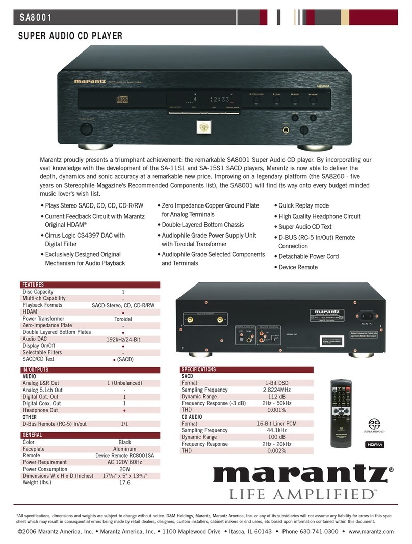 Marantz SA8001 User manual