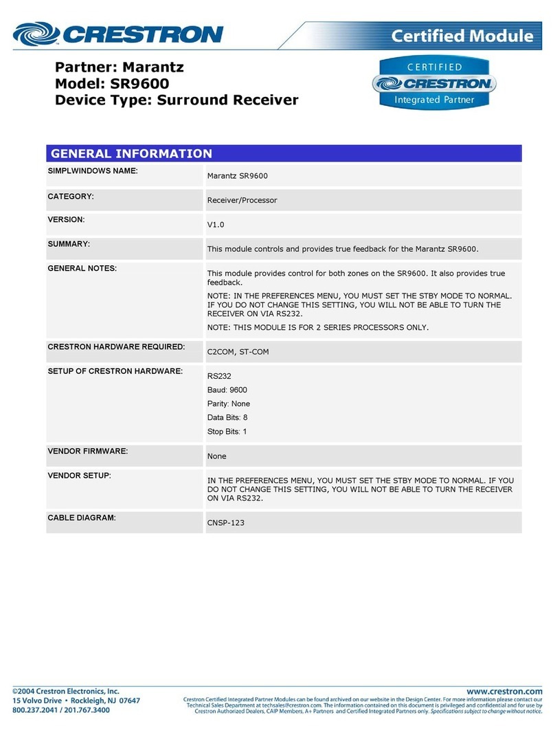 Crestron SR9600 General information