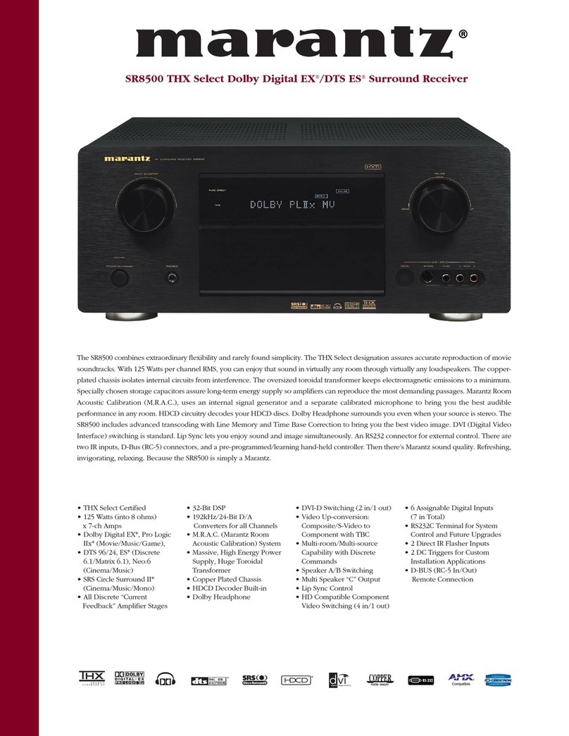 Marantz SR8500 Specification sheet