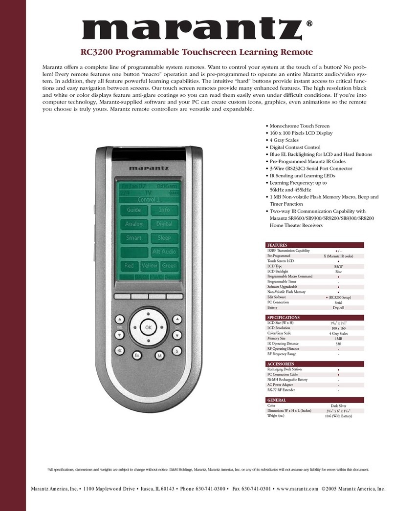 Marantz RC3200 User manual