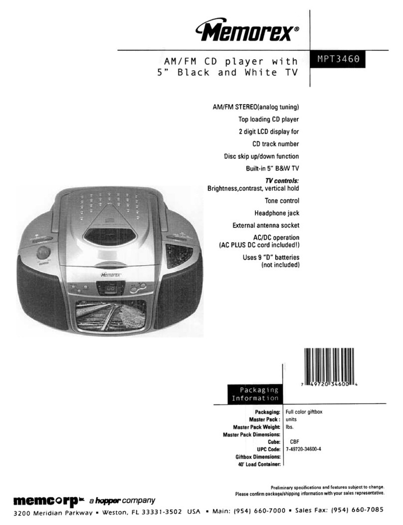 Memorex MPT-3460 User manual