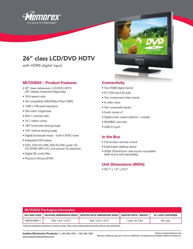 Memorex MLTD2622 - 26" LCD TV User manual Memorex MLTD2622 - 26" LCD TV User manual