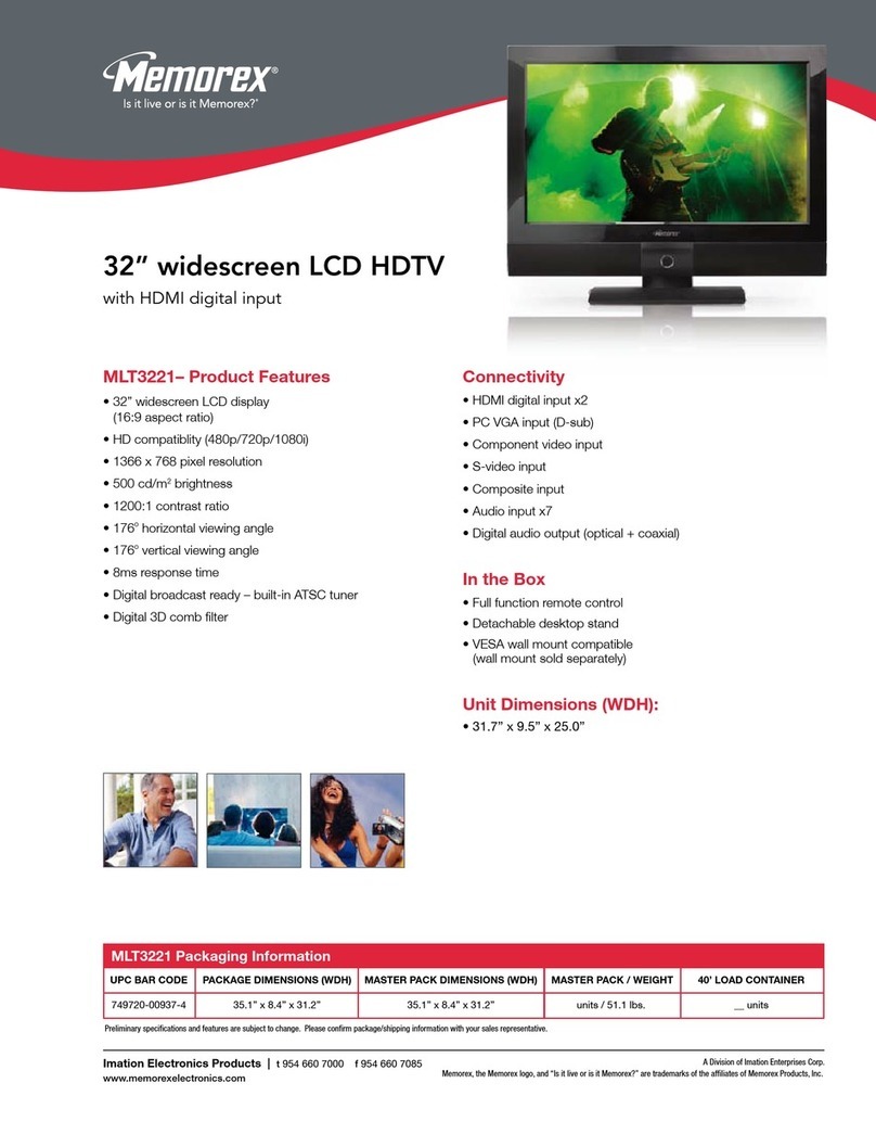 Memorex MLT3221 - 32" LCD TV User manual Memorex MLT3221 - 32" LCD TV User manual