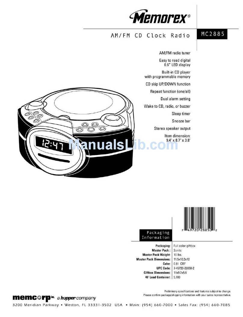 Memorex MC2885 User manual