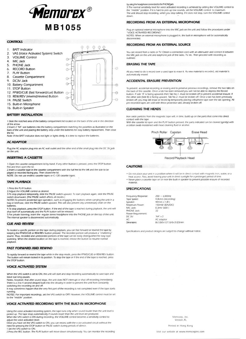 Memorex MB1055 User manual