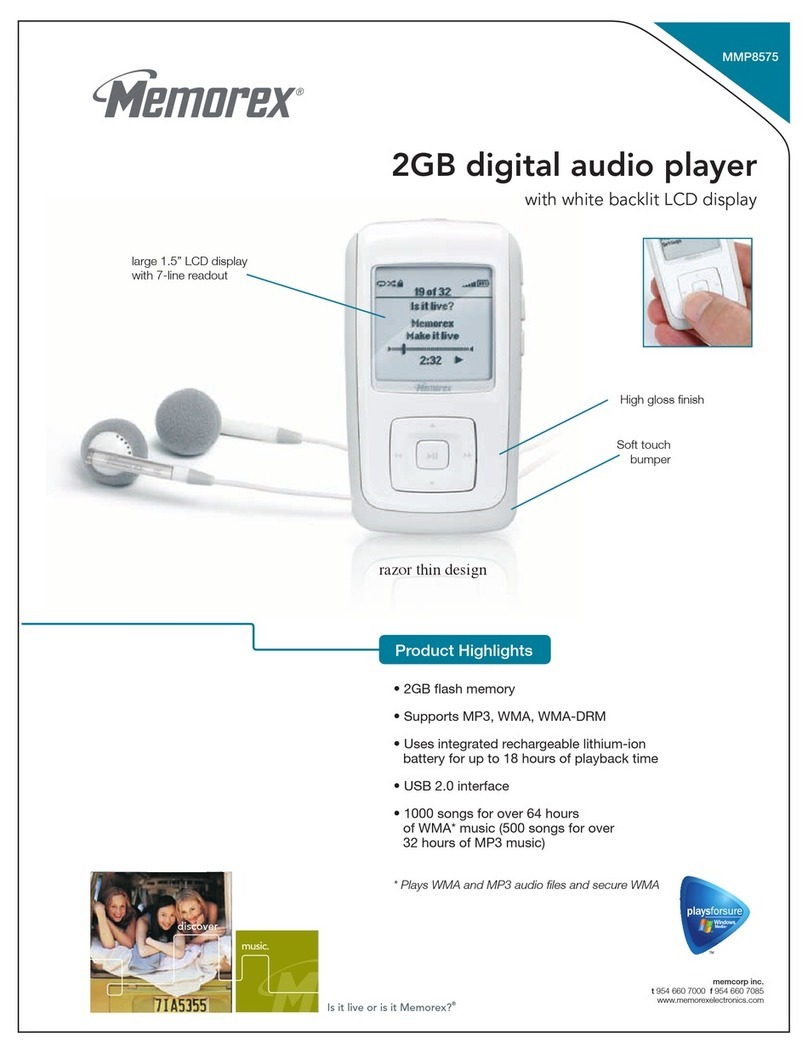 Memorex MMP8575 - 2 GB, Digital Player User manual