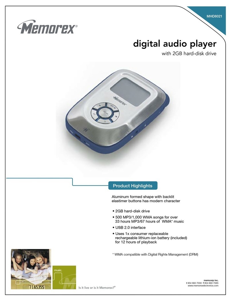 Memorex MHD8021 - 2 GB Digital Player User manual
