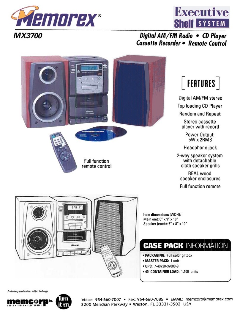 Memorex MX3700 Specifications