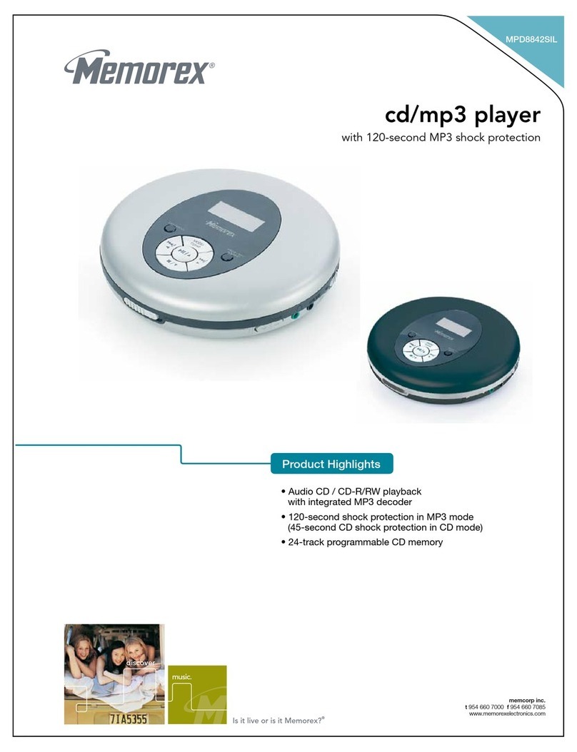 Memorex MPD8842SIL - CD / MP3 Player User manual