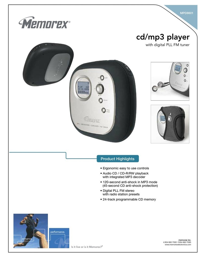 Memorex MPD8601 - CD / MP3 Player User manual Memorex MPD8601 - CD / MP3 Player User manual