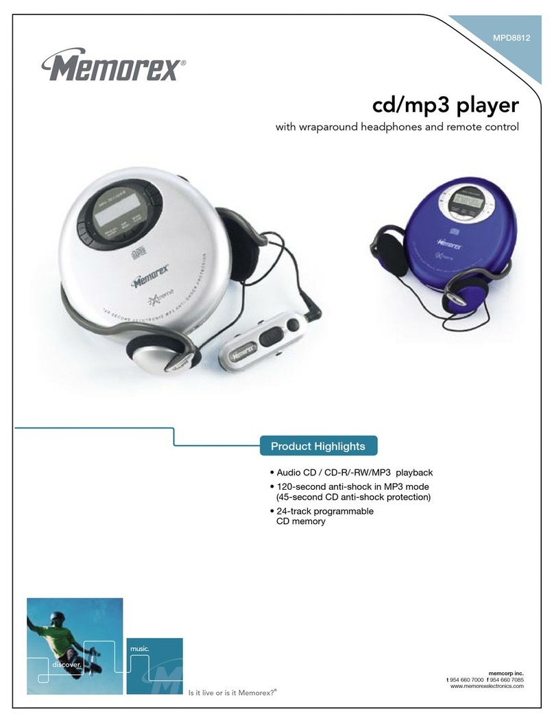 Memorex MPD8812 - CD / MP3 Player User manual