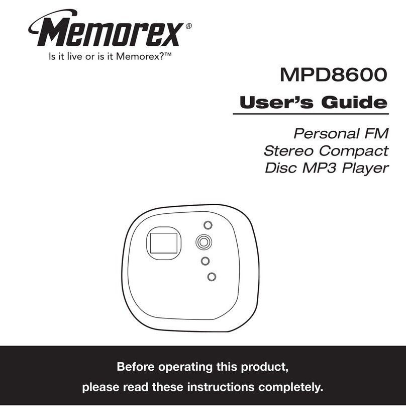 Memorex MPD8600 - Sports CD Player User manual