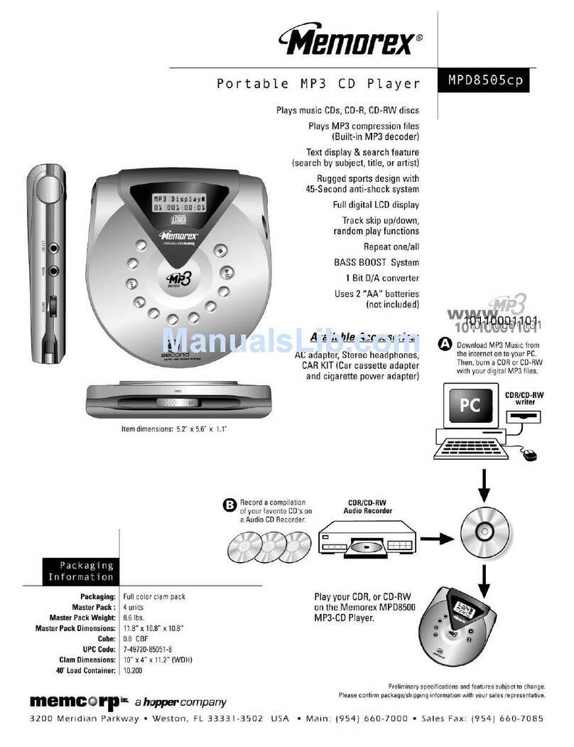 Memorex MPD-8505CP User manual