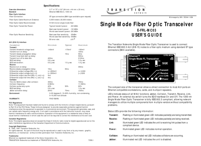 Transition Networks E-FRL-MC03 User manual