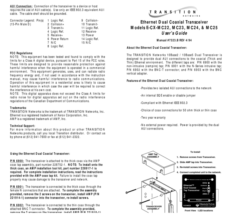 Transition Networks E-CX-MC22 User manual