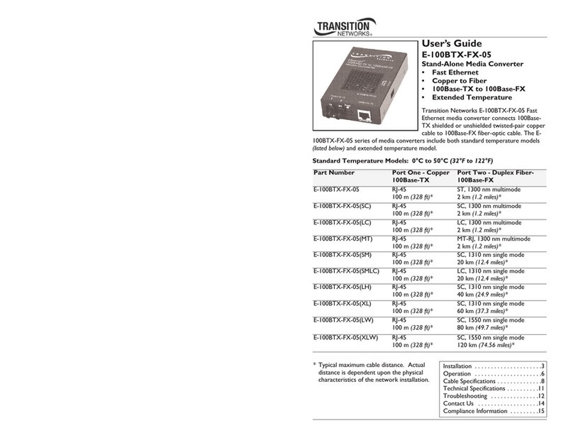 Transition Networks E-100BTX-FX-05(LC) User manual