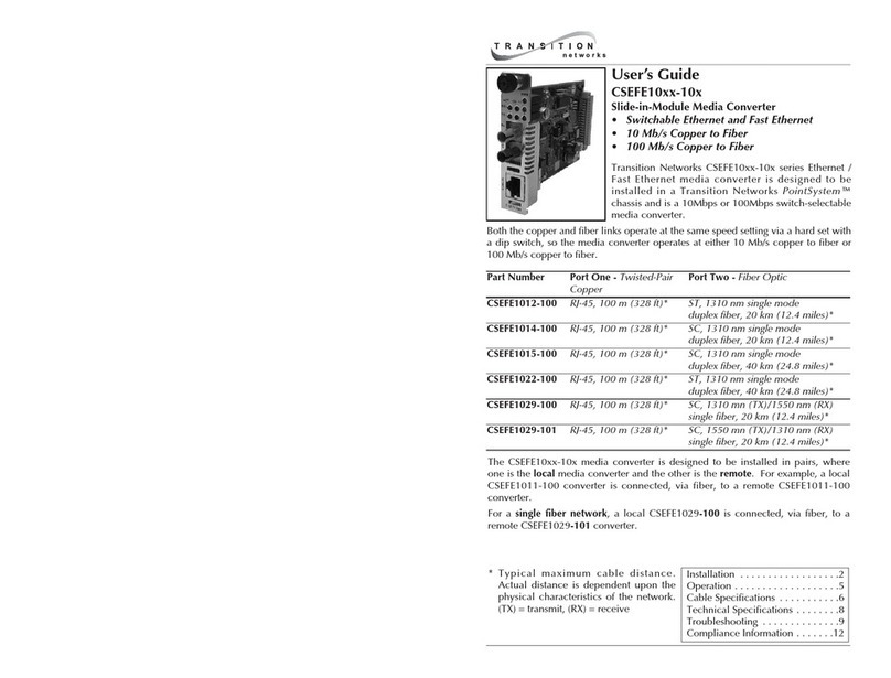Transition Networks CSEFE1012-100 User manual