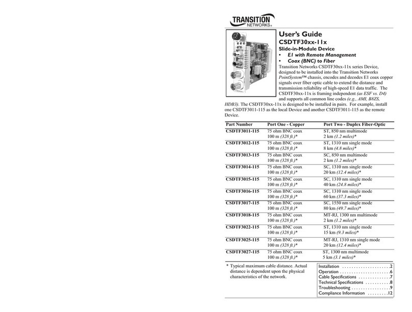 Transition Networks CSDTF3011-115 user guide Transition Networks CSDTF3011-115 user guide