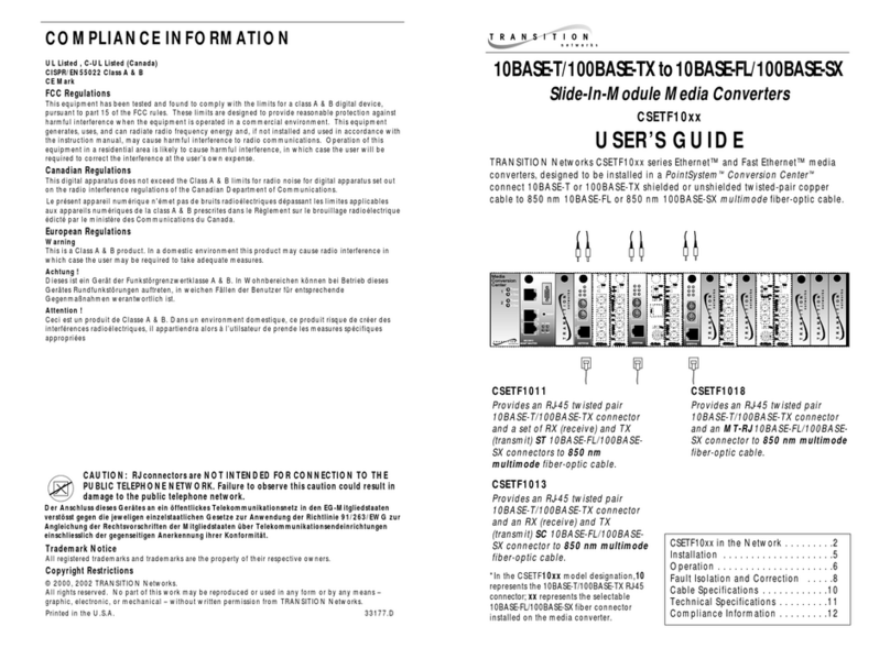 Transition Networks CSETF1011 User manual
