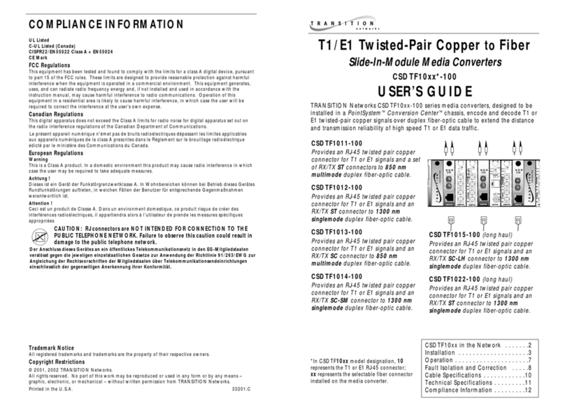 Transition Networks CSDTF1011-100 User manual