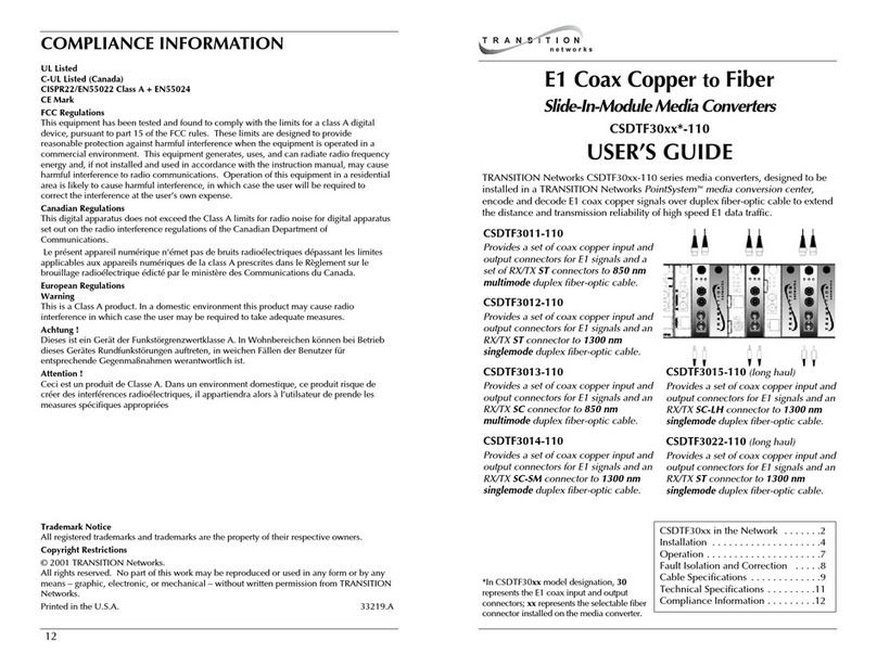 Transition Networks CSDTF3011-110 User manual