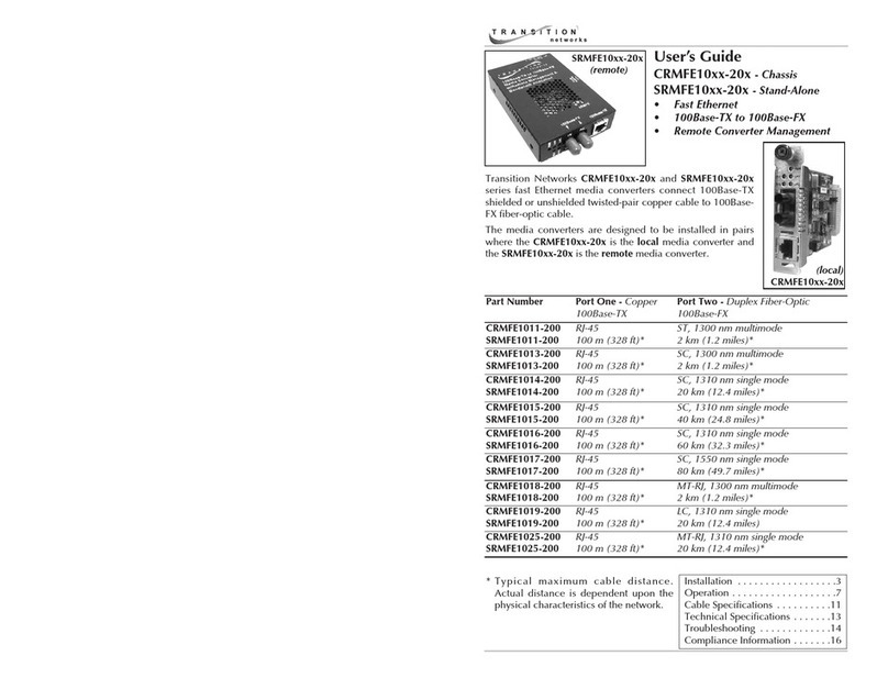 Transition Networks CRMFE1011-200 user guide