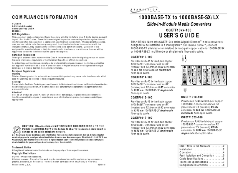 Transition Networks CGETF1013-100 User manual