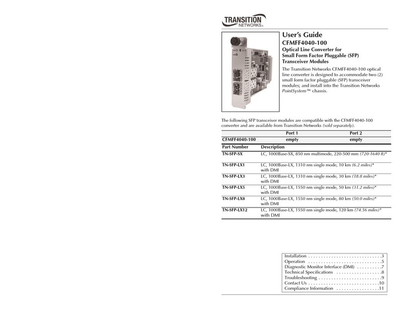 Transition Networks CFMFF4040-100 user guide