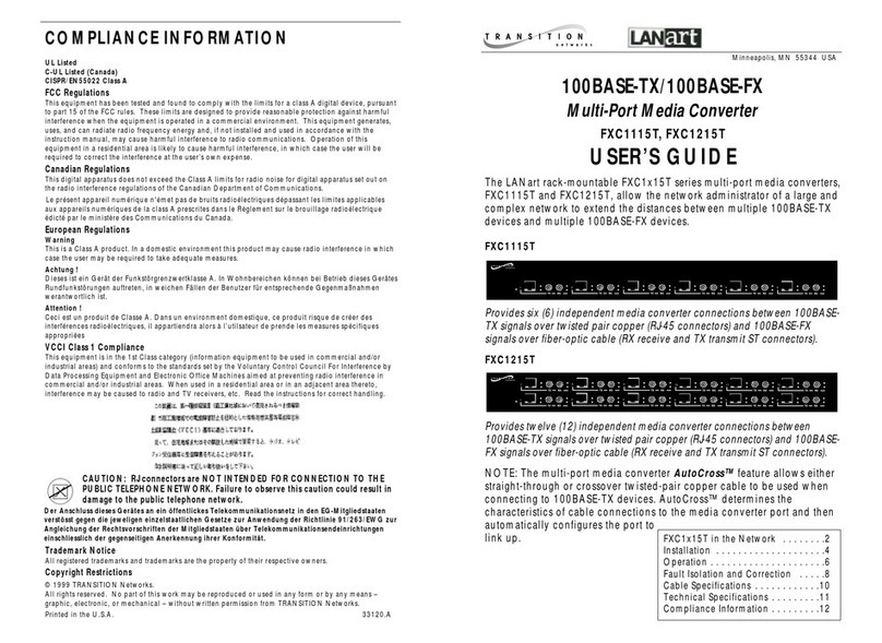 Transition Networks FXC1115T user guide