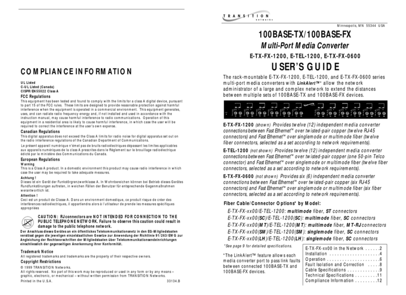 Transition Networks E-TEL-1200 User manual