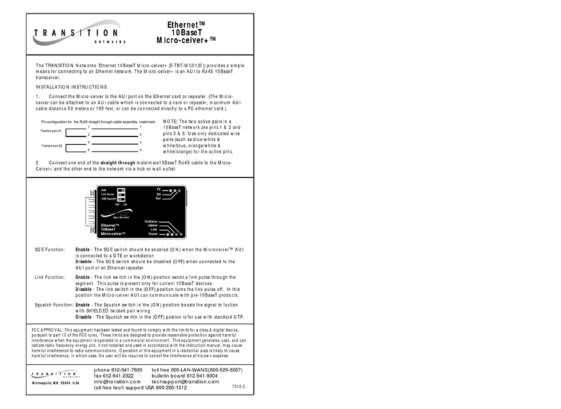 Transition Networks E-TBT-MCO1 User manual